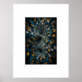 Infinity Warp Geometrisk 3D Mosaik Poster