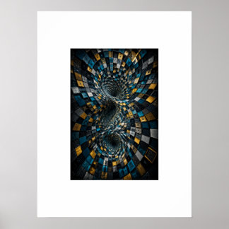 Infinity Warp Geometrisk 3D Mosaik Poster