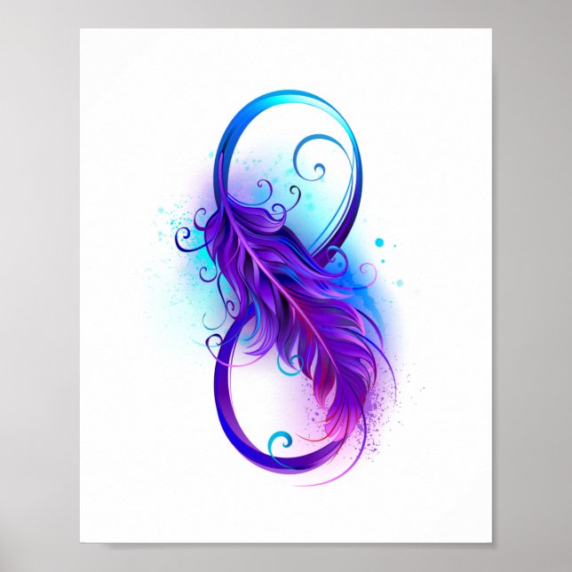Infinity with Purple Feather Poster (Framsidan)