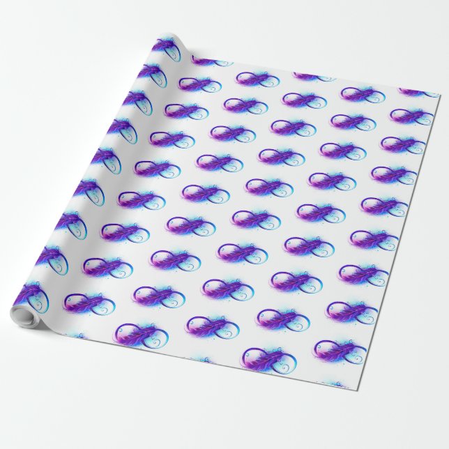 Infinity with Purple Feather Presentpapper (Utrullad)