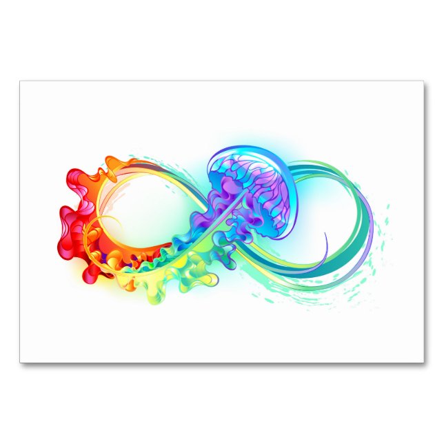 Infinity with Rainbow Jellyfish Bordsnummer (Framsidan)