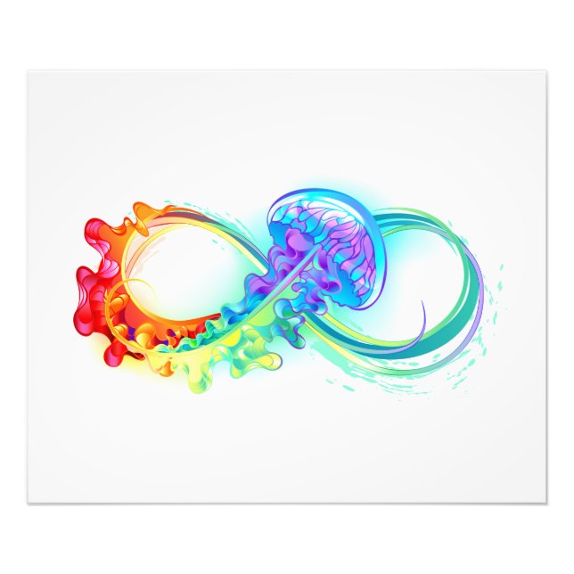 Infinity with Rainbow Jellyfish Fototryck (Framsidan)