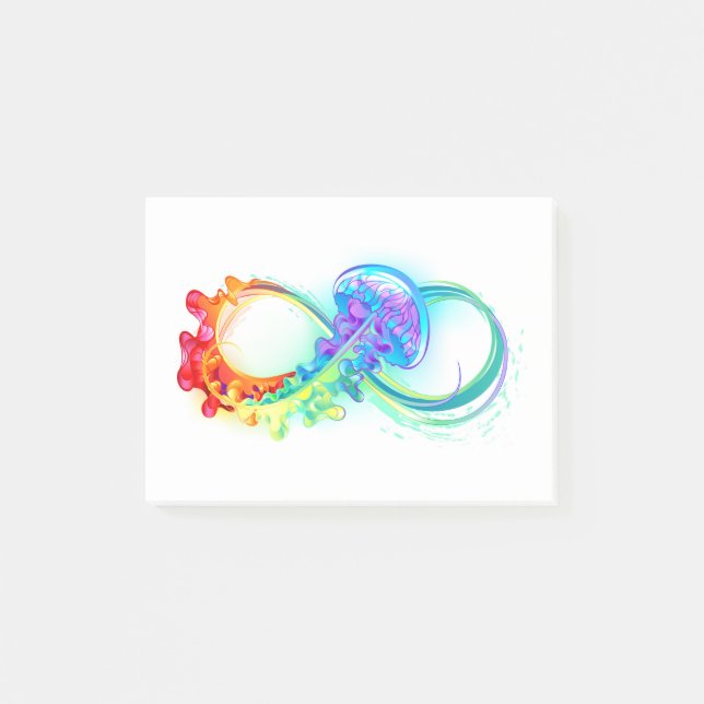 Infinity with Rainbow Jellyfish Post-it Block (Framsida)