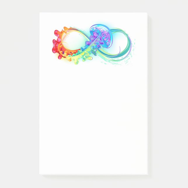Infinity with Rainbow Jellyfish Post-it Block (Framsida)
