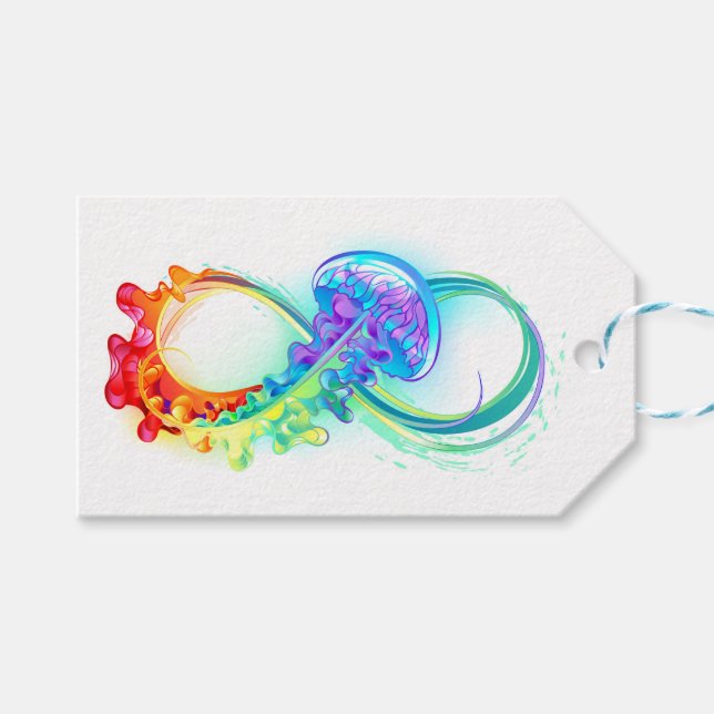 Infinity with Rainbow Jellyfish Presentetikett (Framsidan (Horisontell))