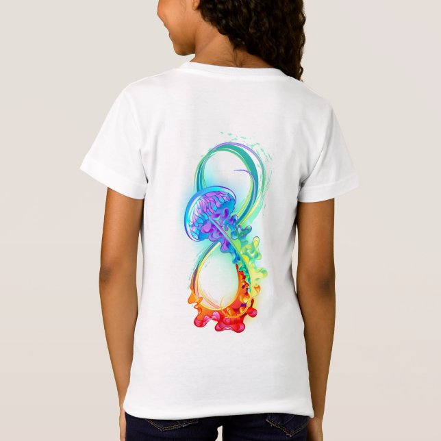 Infinity with Rainbow Jellyfish T Shirt (Baksida)