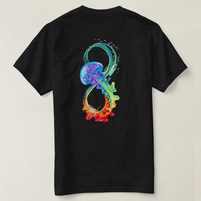 Infinity with Rainbow Jellyfish T Shirt (Design baksida)