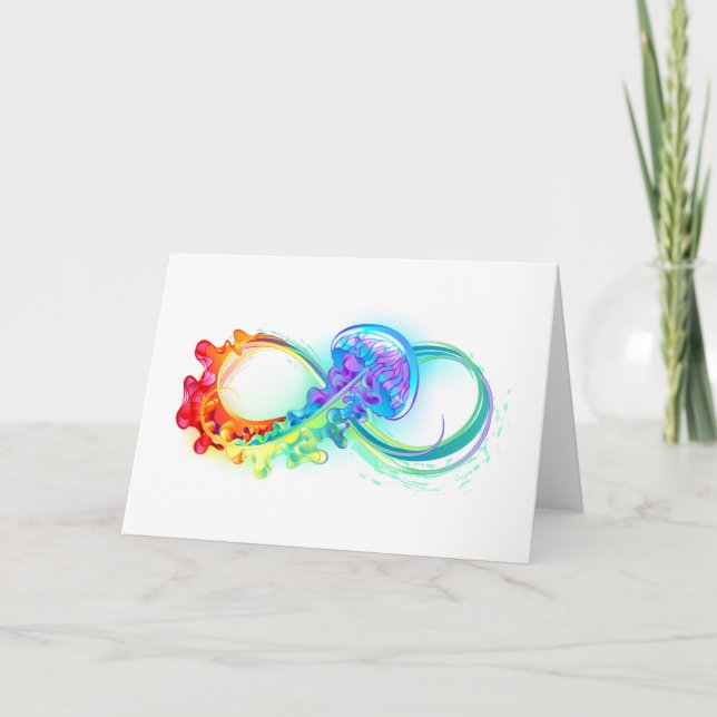 Infinity with Rainbow Jellyfish Tack Kort (Framsida)