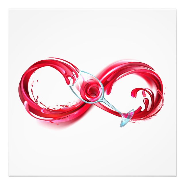 Infinity with Red Wine Fototryck (Framsidan)