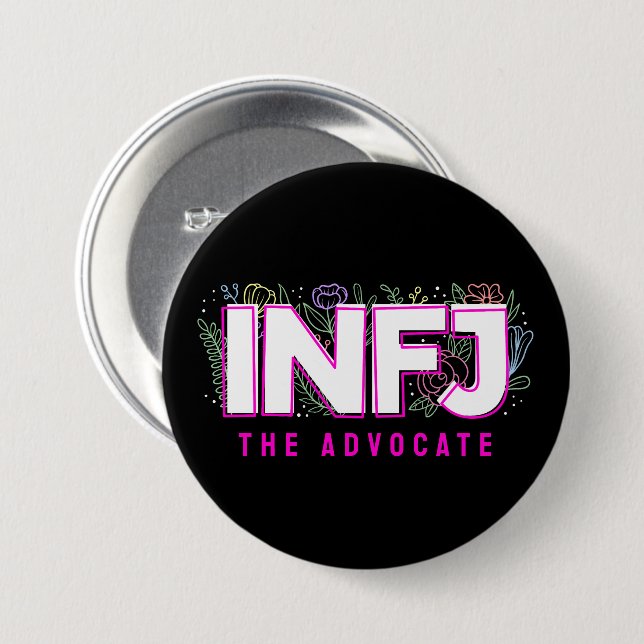 INFJ-introduktionsetikett MBTI Personlighetstyp Bl Knapp (Framsida & baksida)