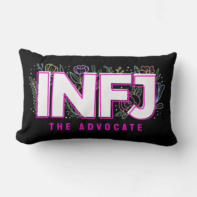 INFJ-introduktionsetikett MBTI Personlighetstyp Bl Lumbarkudde (Framsida)