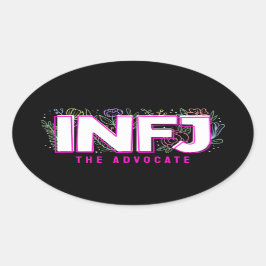 INFJ Introvert MBTI Personlighetstyp Blommigt Ovalt Klistermärke