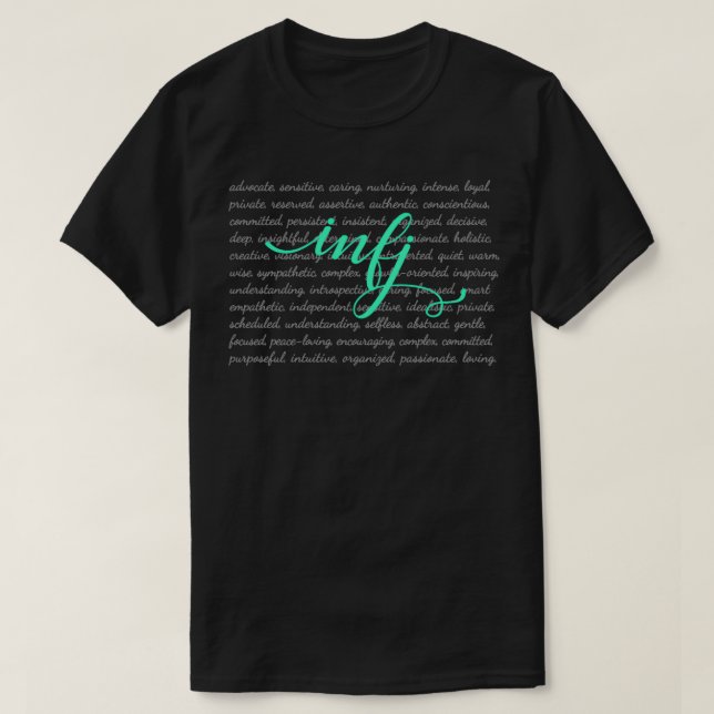INFJ Shirt MBTI MyersBriggs Personlighetstyp T Shirt (Design framsida)