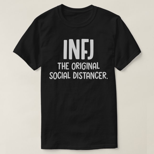 INFJ Ursprungligt social-avståndsavstånd invertper T Shirt (Design framsida)
