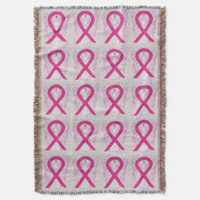Inflammatory Breast Cancer Ribbon Angel Blanket Filt (Framsidan Vertikal)