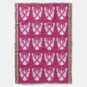 Inflammatory Breast Cancer Ribbon Angel Blankets Filt