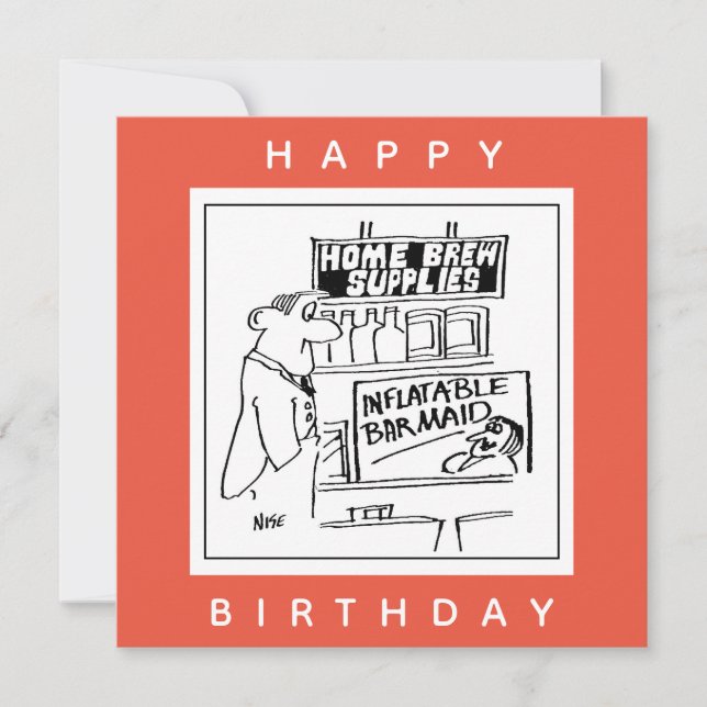 Inflatable Barmaid-Tecknad i hemmet Kort (Framsida)