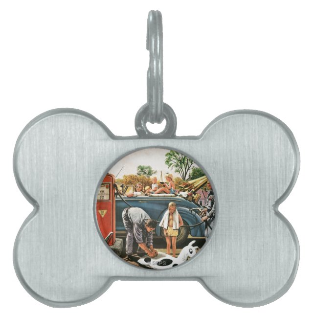 Inflating av strandleksaken namnbricka husdjur (Framsidan)