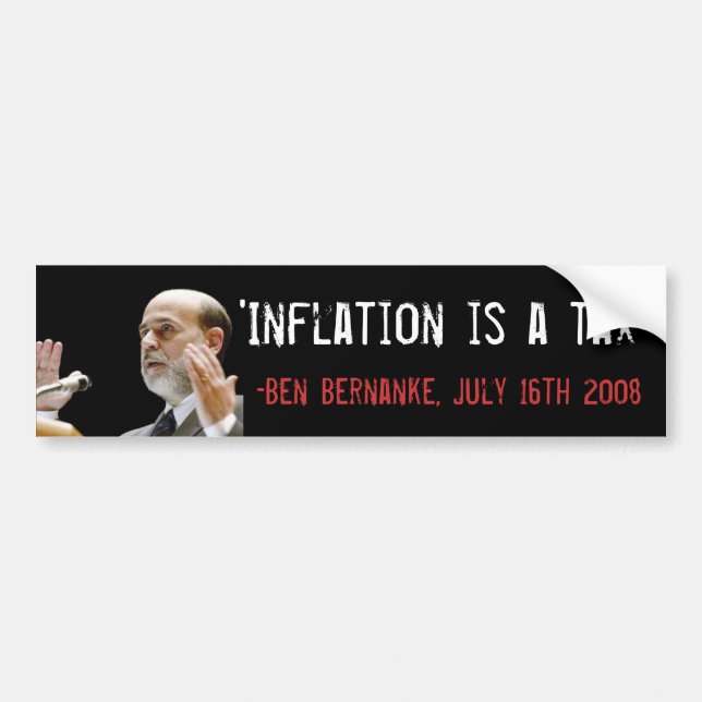 Inflation är en skatt - original bildekal (Framsidan)