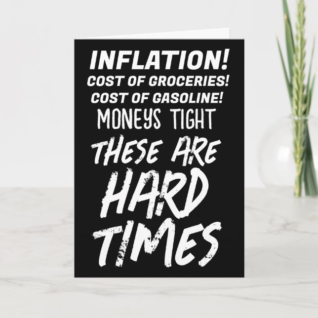 INFLATION FUNNY JOKE BIRTHDAY GREETING CARD KORT (Framsida)