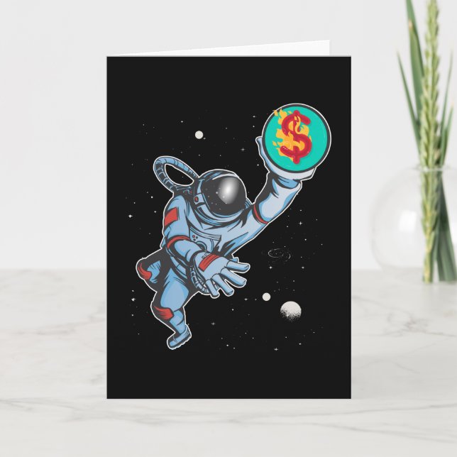 Inflation till astronaut i måne kort (Framsida)