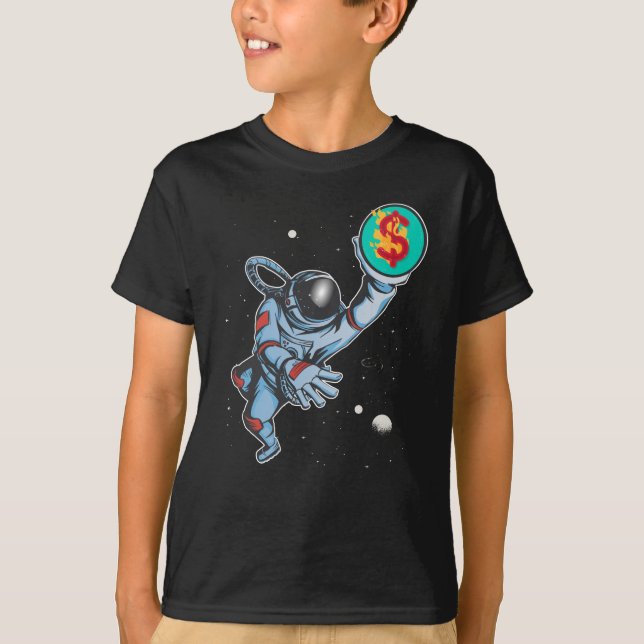 Inflation till astronaut i måne t shirt (Framsida)
