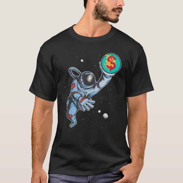 Inflation till astronaut i måne t shirt (Framsida)
