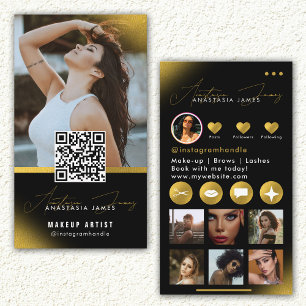 Influencer Beauty Artist Hair Nagel Lash Guld Visitkort