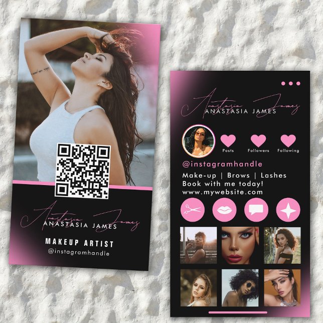 Influencer Beauty Artist Hair Nagel Lash Rosa Visitkort (Influencer Beauty Artist Hair Nails Lashes Pink Business Card)