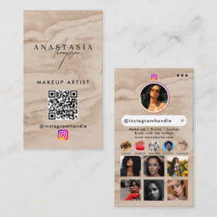 Influencer Beauty Nagel Social Media Rustic Wood Visitkort