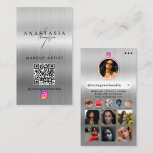 Influencer Beauty Nagel Social Media Silver Visitkort