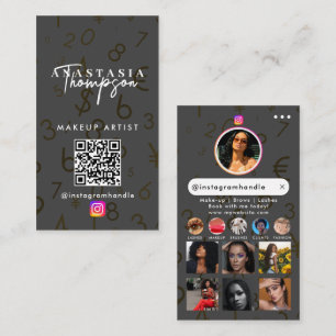 Influencer Beauty Nagel Tech Social Media QR-kod Visitkort