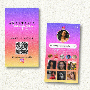 Influencer Beauty Nagel Tech Social Media QR-kod Visitkort