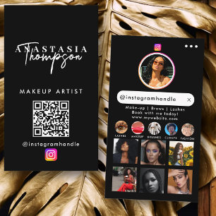 Influencer Beauty Nagel Tech Social Media QR-kod Visitkort
