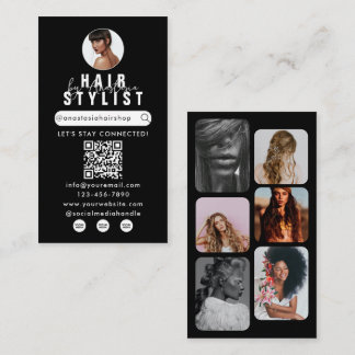 Influencer Beauty Salon Hair Makeup Photos Black Visitkort