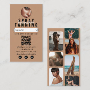 Influencer Beauty Spray Tanning Salon Tan Photos Visitkort