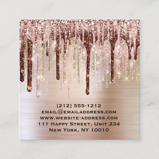 Influencer BloggerMakeup Artist Drips Ro Läppar Fyrkantigt Visitkort (Framsida)