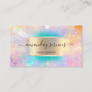 Influencer Blue Guld Drives Guld Holographic Mint Visitkort