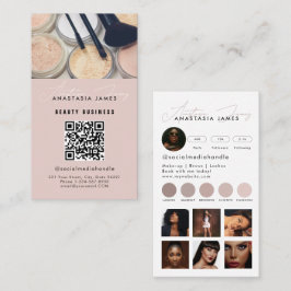 Influencer Esthetician Social Media QR Code Rosa Visitkort