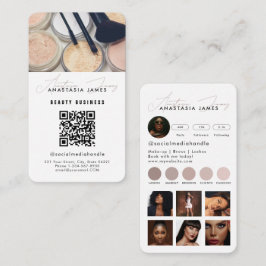 Influencer Esthetician Social Media QR Code White Visitkort