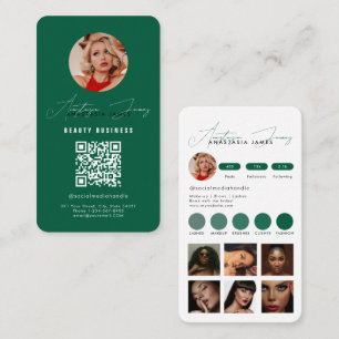 Influencer Matar Grid Social Media QR-kodGrönt för Visitkort