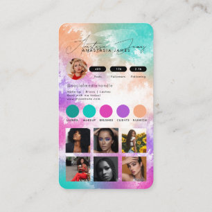 Influencer Matar Grid Social Media Tie Dye Busines Visitkort
