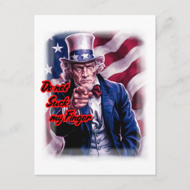 Influencer och patriotisk Farbror Sam på en Helg Vykort (Framsida)