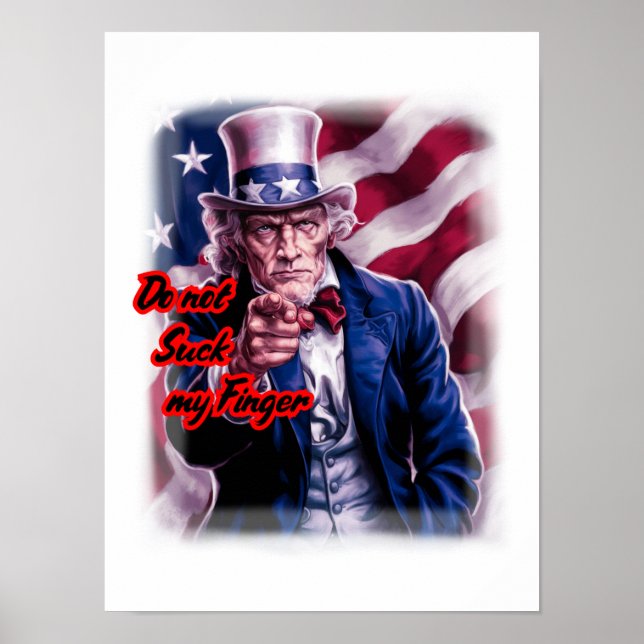 Influencer och patriotisk Farbror Sam på en Poster (Framsidan)