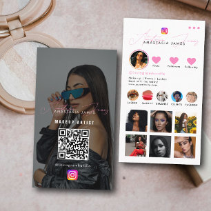 Influencer Photo Mata Girly Social Media QR-kod Visitkort