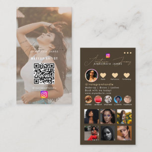 Influencer Photo Mata Grid Social Media Beige Boho Visitkort