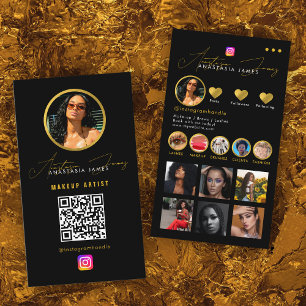 Influencer Photo Mata Grid Social Media QR-kod för Visitkort