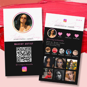Influencer Photo Mata Grid Social Media QR-kod för Visitkort
