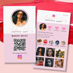 Influencer Photo Mata Grid Social Media QR-kod för Visitkort