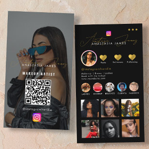 Influencer Photo Mata Grid Social Media QR-kod för Visitkort